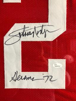 Autographed Framed Jersey Johnny Rodgers JSA COA HUSKERS