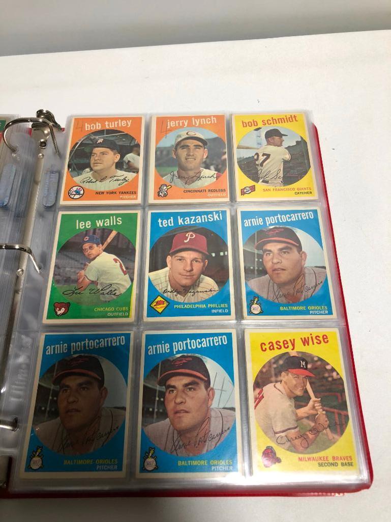 VINTAGE 1950s & 60s Baseball Binder Full of Topps HOF MANTLE/AARON/MAYS & MORE $$$