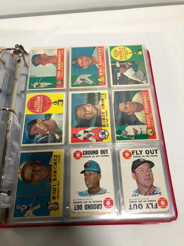 VINTAGE 1950s & 60s Baseball Binder Full of Topps HOF MANTLE/AARON/MAYS & MORE $$$