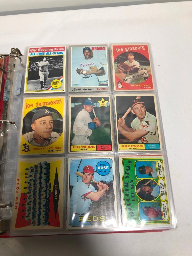 VINTAGE 1950s & 60s Baseball Binder Full of Topps HOF MANTLE/AARON/MAYS & MORE $$$