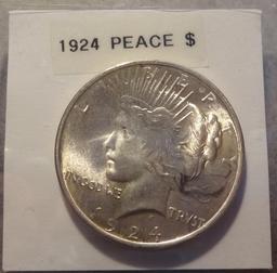 1924 Peace Silver Dollar - BU/Unc