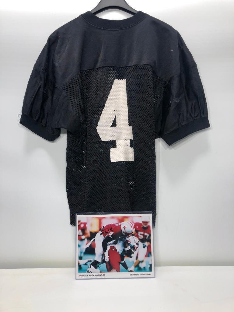 Octavious McFarland Nebraska Practice Used Blackshirt Jersey w/Signed Photo