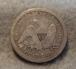 1854 Seated Liberty Quarter