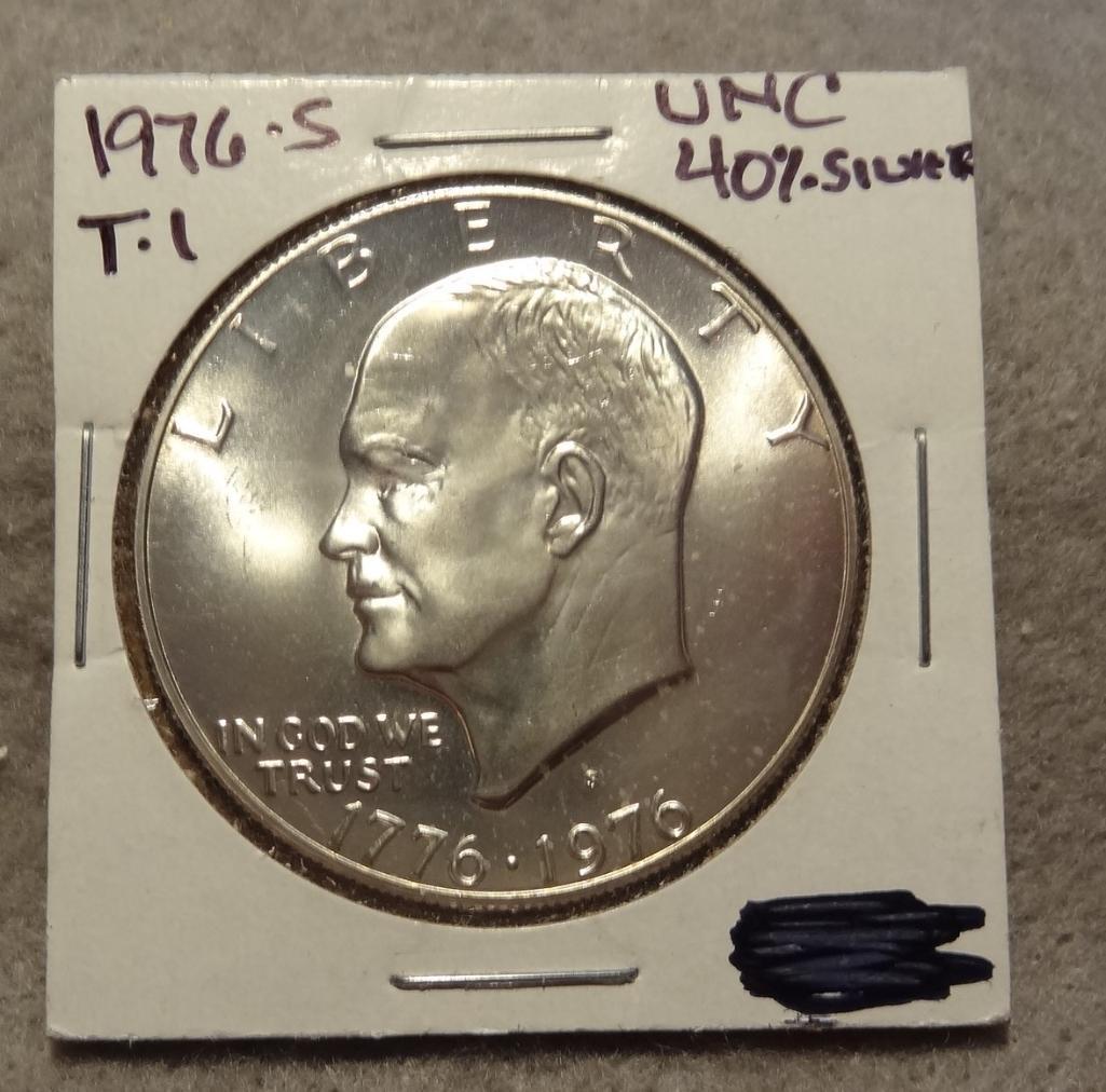 1976 S Type 1 IKE Eisenhower Silver Dollar