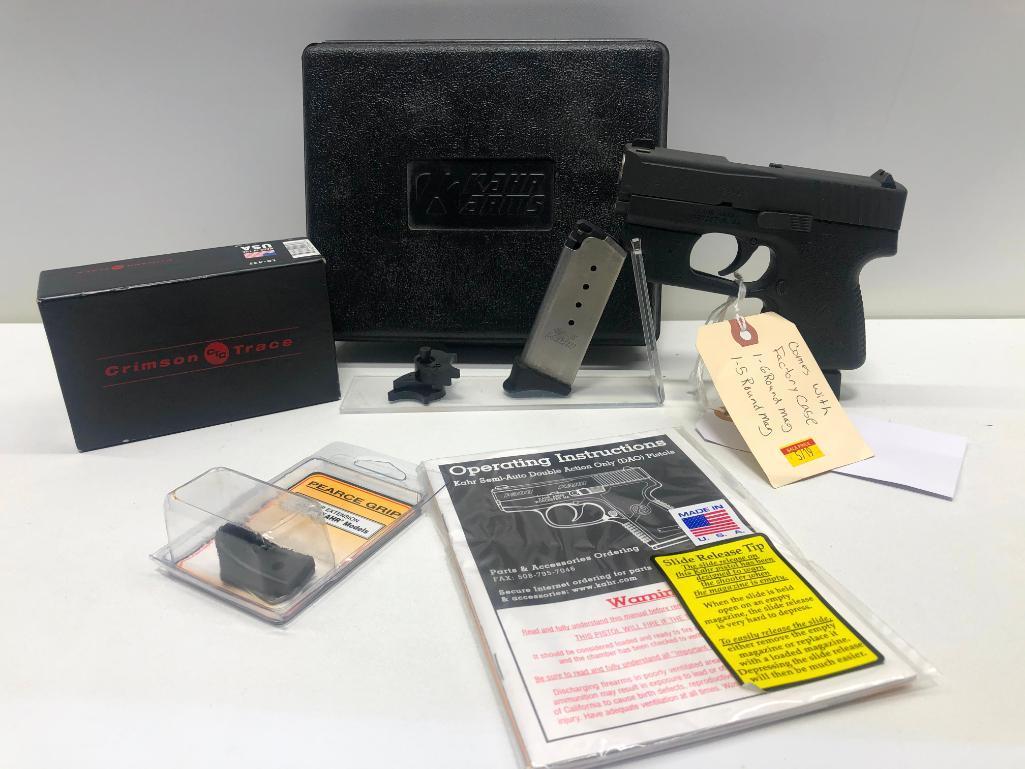 KAHR PM40 .40 S&W 6 Round Mag Crimson Trace Laser w/ Factory Case & 2 (5 & 6) Magazines