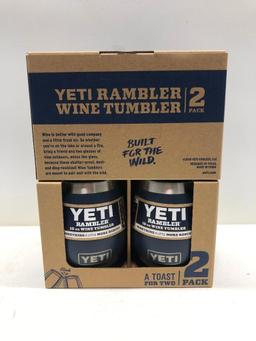 Lot of 2-2 Pack Yeti Wine Tumblers Navy and Seafoam MSRP $99.99