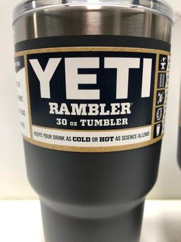 Lot of 2- 30oz Yeti Ramblers-Charcoal MSRP $70.00