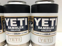 Lot of 4- White Yeti Rambler Colsters MSRP $100.00