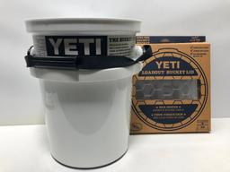 Lot of 2- 1 Yeti White 5 Gallon Loadout Bucket and Yeti Loadout Lid MSRP $70.00