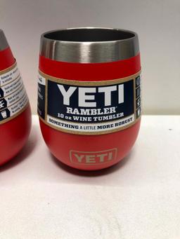 Lot of 2- 2 Yeti 10 oz Wine Tumblers Canyon Red MSRP $ 50.00