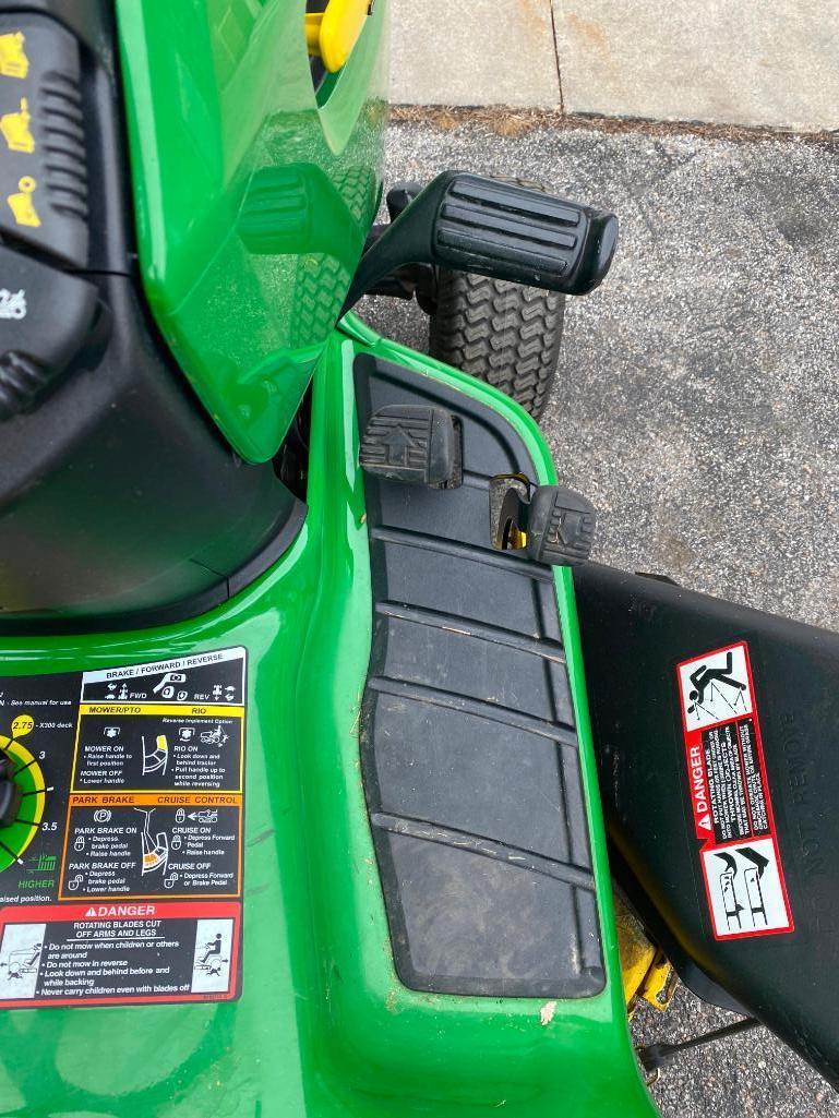John Deere X300 Riding Lawn Tractor w/ 67 Actual Hours, Like New, Just Services, iTorque Power Sys.