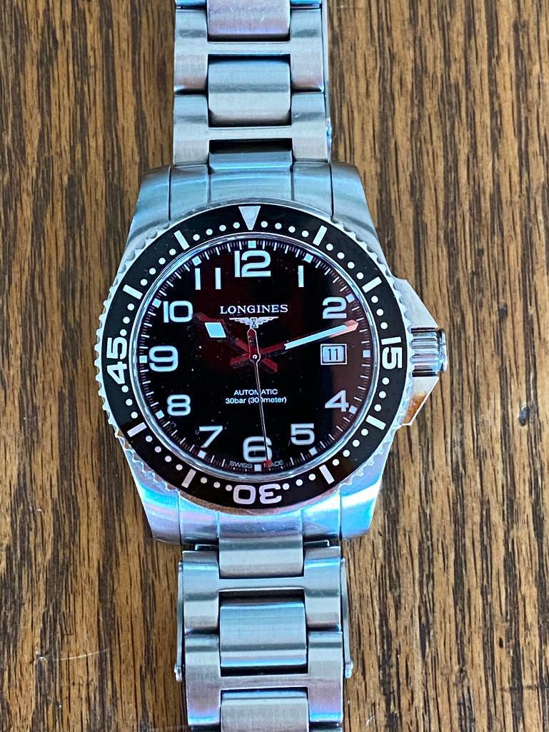 Longines Hydroconquest Automatic 41 Black - L3.695.4.53.6 Men's Wristwatch w/ SS Band, Complete