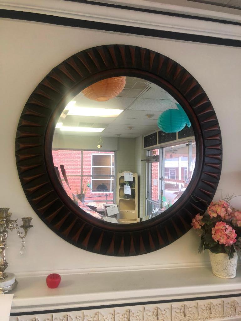 Large Mirror with Rustic Bronze Detailing