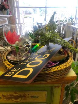 Large Selection of Decor, Cool Dog Sign, Crafts, Wine Glasses, See Images for Detail