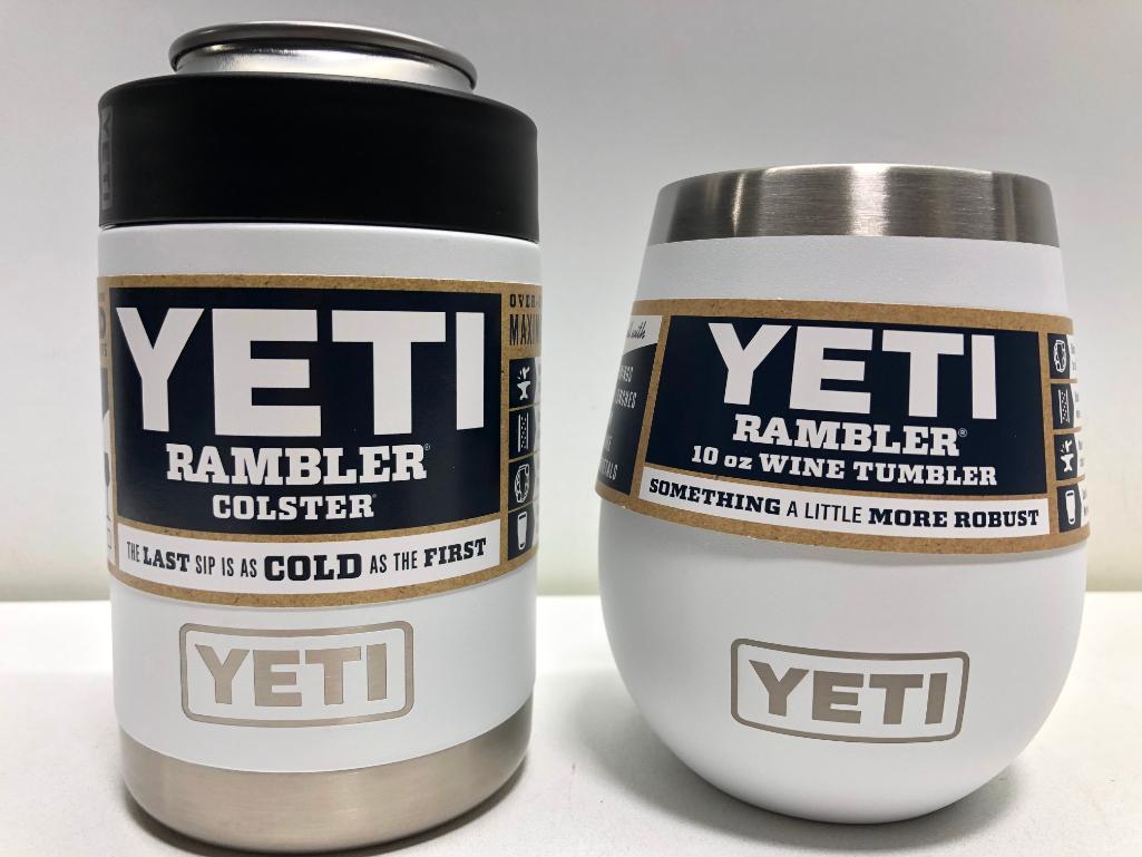 Lot of 2 10 oz White Wine Tumbler Yeti White Colster