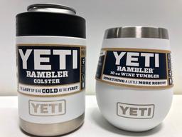 Lot of 2 10 oz White Wine Tumbler Yeti White Colster