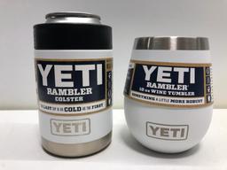 Lot of 2 10 oz White Wine Tumbler Yeti White Colster