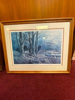 Three (3) Framed Prints, D. Johnson "Woodland Memories" No. 224/500 & 2 Others