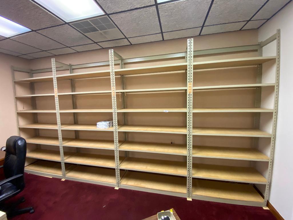 Lot of 4 Sturdy Shelving Units, 96in x 42in x 15in