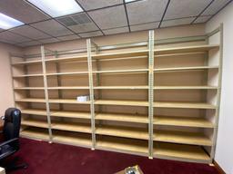 Lot of 4 Sturdy Shelving Units, 96in x 42in x 15in