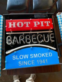 Hot Pit Barbecue Neon Sign, Sign Intact but Doesn't Light Up