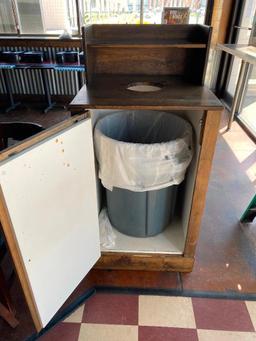 Rustic Tin and Wood Trash Receptacle w/ Brute Trash Can