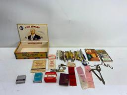 Lot of Vintage Advertising Bullet Pencils and Cigarette Lighters, Keys