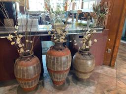 Lot of 3 Large Decorative Planters / Vases, 36in, (2) 30in