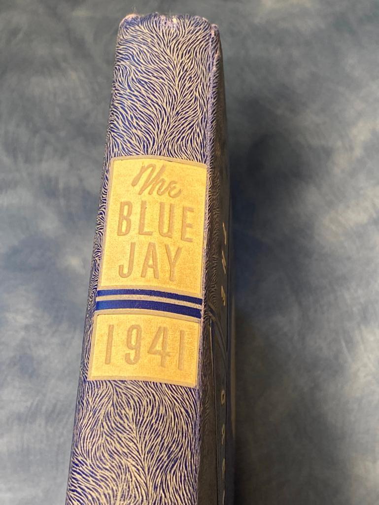 1941 Creighton University Yearbook w/ Beautiful Embossed Bluejay and Writing