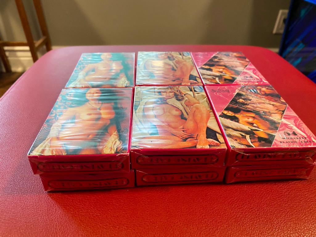 Case of Sealed No. 906 54 Nude Beauties Plastic Coated Playing Cards, 12 New Decks w/ Orig. Box