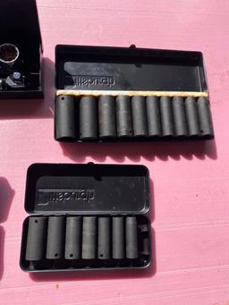 Lot of 4; (3) Pittsburgh Deep Wale Impact Socket Sets Metric/SAE, (1) Pittsburgh 1/2" SAE Socket Set