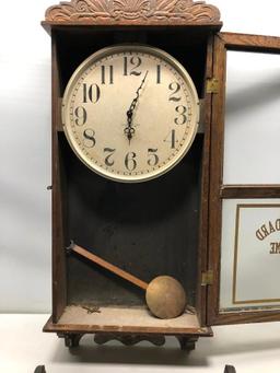 New Haven Time Only Misseng Top Glass School/Courthouse Clock Regulator 36"x16"