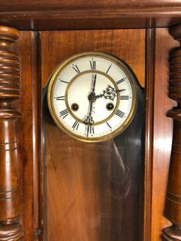Gustav Becker Walnut Clock 29"x15"