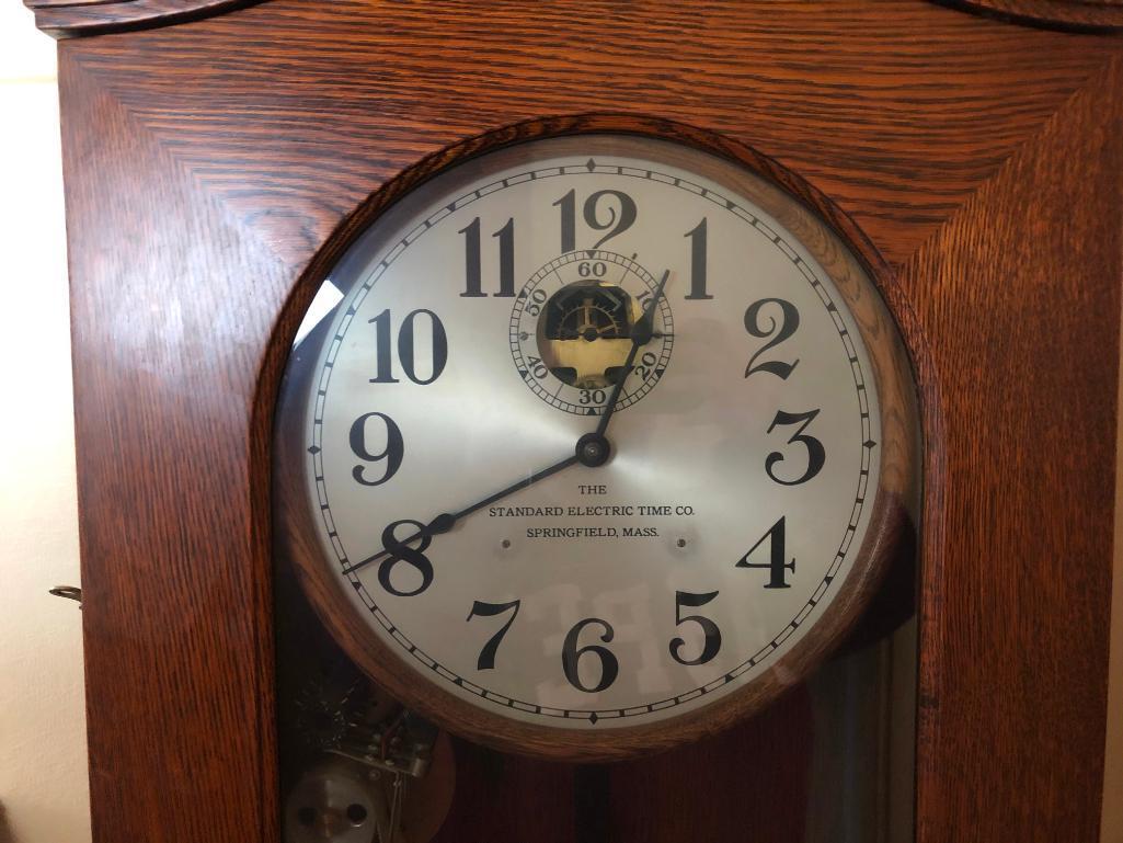 Cozad NE Standard Electric Time Co School House Clock Set w/ Matching Slave Clocks Springfield, Mass