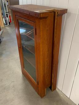 Oak Built-In Bannister Cabinet from Arts and Crafts Home - Glass Door, Architectural Salvage