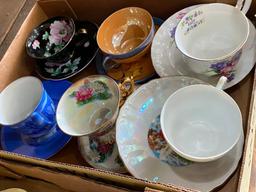 Antique Hand Painted Cups and Saucers