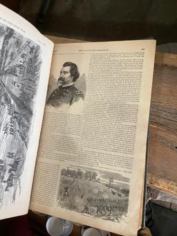 Lot of 2 Harper's Pictoral History of the Civil War Books w/ Stories and Etchings