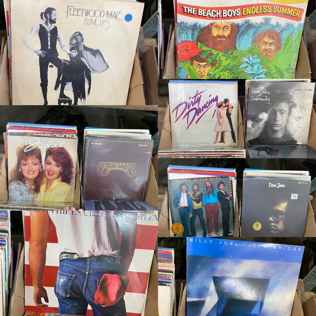 Vintage 33 RPM Record Collection with Great Rock n Roll and Country Albums, See Pictures