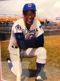 Ernie Banks, Mr. Cub Signed Photograph Matted & Framed Under Glass, 22" X 18", Signed C.O.A