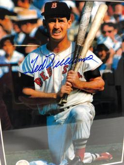Ted Williams Signed Photograph, Matted and Framed Under Glass, 22" X 18", Signed C.O.A