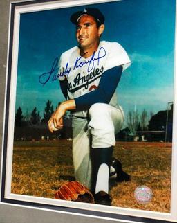 Sandy Koufax, Signed Photograph Matted & Framed Under Glass, 17.5" X 22", Signed C.O.A