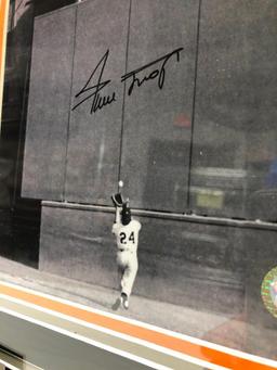 Willie Mays "The Catch" Signed Photograph, Matted & Framed Under Glass, 22" X 18", Signed C.O.A