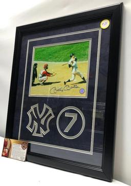 Mickey Mantle Signed Photograph, Matted & Framed Under Glass, 18" X 22", Signed C.O.A