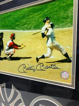 Mickey Mantle Signed Photograph, Matted & Framed Under Glass, 18" X 22", Signed C.O.A