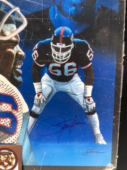 Lawrence Taylor Signed Photograph, HOF Linebacker NY Giants 10" X 13", Framed Under Glass, C.O.A