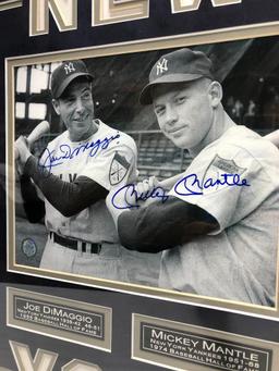 Mickey Mantle/ Joe DiMaggio Signed Photograph, Matted & Framed Under Glass, 18" X 22", C.O.A