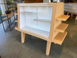 Custom Made Merchandiser w/ Adjustable Shelves & LED Lighting, 75in Long x 30in Wide x 61in High