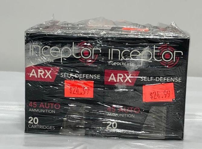 New Ammo: 4 Boxes of .45 Auto ARX Inceptor by Polycase, 80 Rounds Total