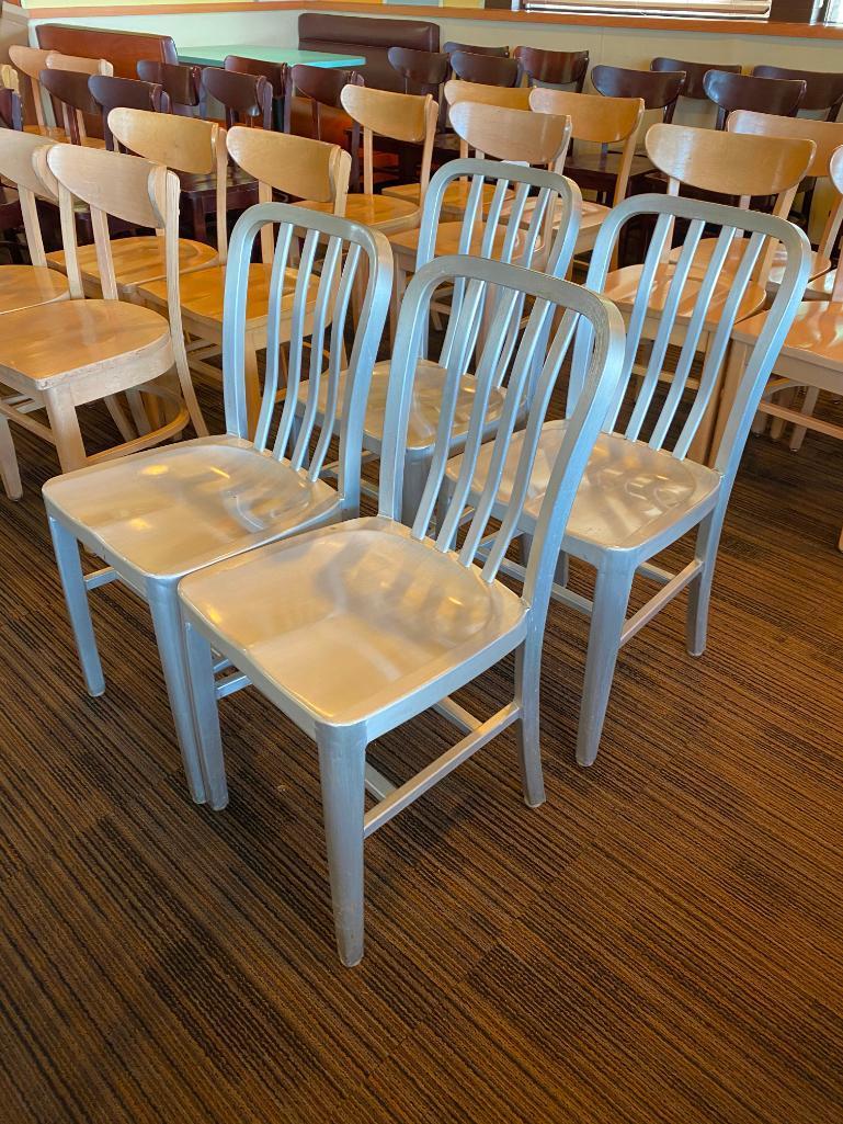 Restaurant Chairs, 4 Aircraft Aluminum Modern Chairs