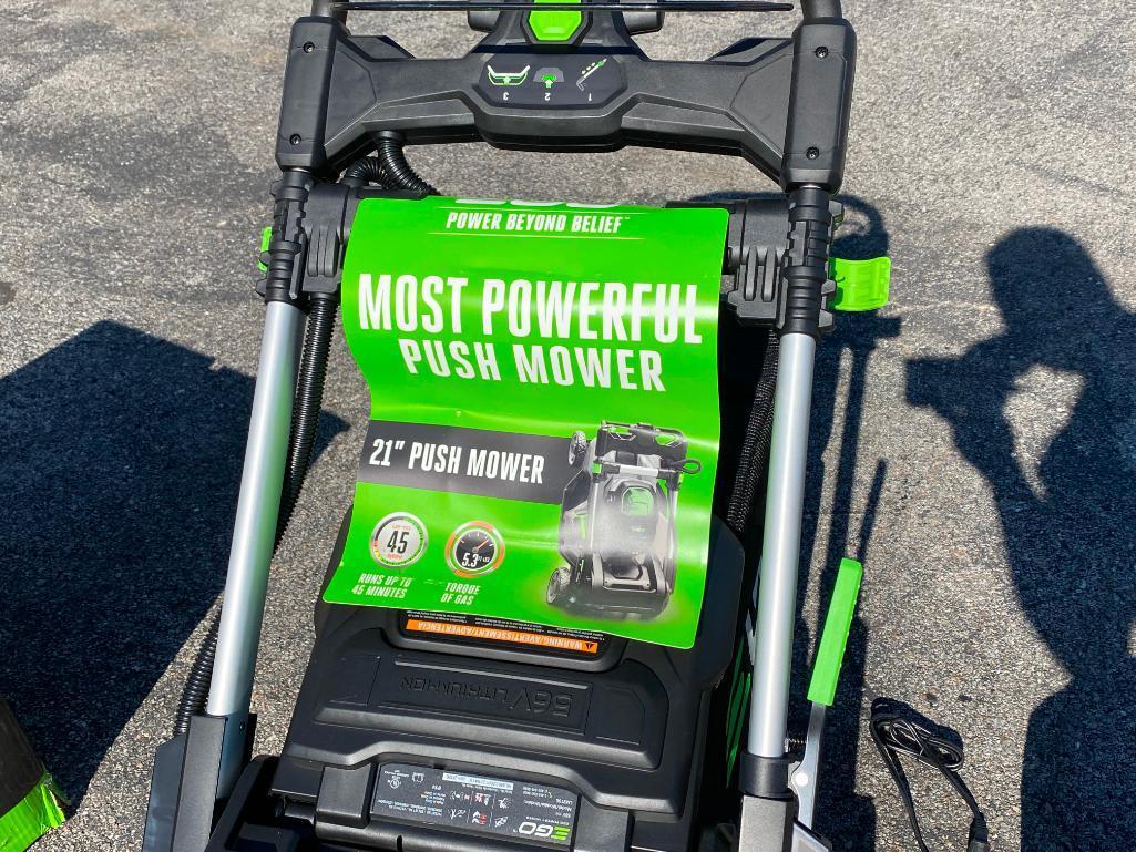 NEW EGO 21" Cordless 56v Battery Powered Mower with Charger and 56v 5.0 AH Battery